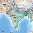 StepMap - Hauptflüsse in Indien - Landkarte für Indien