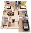 3 Bedroom House Plans 1200 Sq Ft Indian Style 3d 1200 Sq Ft (square ...