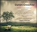 Traueranzeigen von Daniel Groschke | Märkische Onlinezeitung Trauerportal