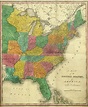 Map Of The United States, 19th Century Engraving Drawing by Litz ...