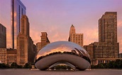 Cloud Gate, Chicago, public sculpture, Millennium Park, evening ...