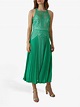 Karen Millen Pleated Lace Midi Dress, Green at John Lewis & Partners