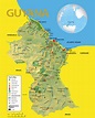 Grande detallado mapa de viaje de Guyana | Guyana | América del Sur ...