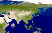 Mapa Satelital de Asia - Tamaño completo