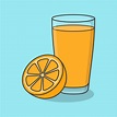 Fresco naranja jugo con Fruta en vaso dibujos animados vector ...