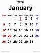 January 2020 Calendar | Templates for Word, Excel and PDF