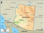 Az Map Of Cities : Map of Arizona and New Mexico / Tageo.com provides ...