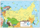 Federación Rusa mapa político detallado 2022