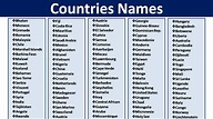 List Of Country Names In Alphabetical Order In English - Vocabulary Point
