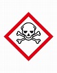 GHS06 giftige stoffen sticker, 18 x 18 mm op rol