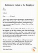 7+ Free Retirement Letter Template – Format, Sample & Example