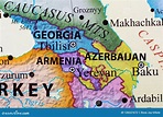 Mapa De Georgia, De Armenia, Y De Azerbaijan Stock de ilustración ...