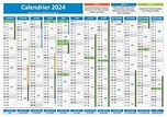 Calendrier 2024 avec vacances scolaires et jours fériés à imprimer