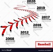 Timeline infographics for baseball milestones of Vector Image