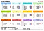 Kalender 2020 zum Ausdrucken in Excel - 19 Vorlagen (kostenlos)