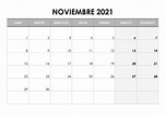 Calendario Noviembre 2021 Editable | Calendar Printables Free Templates