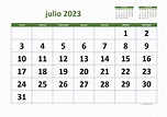 Calendario Julio 2023 | WikiDates.org