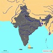 StepMap - Indien mit Flüssen - Landkarte für Indien
