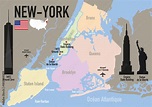 New York - plan de New York - Carte - ville - États Unis - Amérique ...