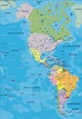 Karte von Amerika, Weltkarte politisch (Übersichtskarte / Regionen der ...