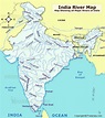 Alle Flüsse in Indien Karte - Alle Flüsse Indiens in der Karte (Süd ...