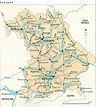 Карта Баварии (Германия) на русском языке, расположение на карте мира с ...