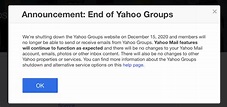 Yahoo Groups to Fully Shut Down on December 15, 2020