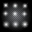 Set of Glowing Light Stars with Sparkles Vector Illustration 2947925 ...