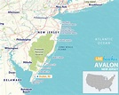 Map of Avalon, New Jersey - Live Beaches