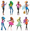 Fashion girls cartoon people vector | People Illustrations ~ Creative ...