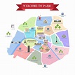 Premium Vector | Detailed map of paris attractions.