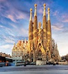 BARCELONA, SPAIN - FEB 10: View of the Sagrada Familia, a large ...