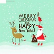 圣诞节新年快乐字体素材AI免费下载_红动网