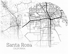 Santa Rosa Map INSTANT DOWNLOAD Santa Rosa California City | Etsy