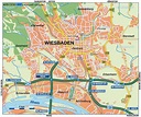 Map of Wiesbaden (City in Germany, Hesse) | Welt-Atlas.de | Germany map ...