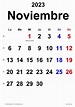 Calendario noviembre 2023 en Word, Excel y PDF - Calendarpedia