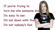 Avril Lavigne - Nobody's Fool - Lyrics - YouTube
