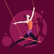 Performing Woman Trapeze Artist at the Circus Vector. Choose from ...