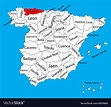 Asturias map spain province administrative map Vector Image