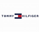 logo tommy hilfiger symbole rouge et bleu avec nom icône de conception ...