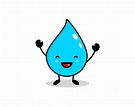 gota de água feliz sorridente fofa, ilustração de personagem de rosto ...