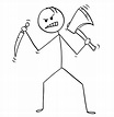 Ilustración de Dibujos Animados De Mad Killer O Asesino Con Hacha Y ...