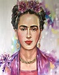 Frida Kahlo Oil Painting 30X24", Frida Kahlo Abstract Portrait