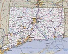 Large detailed roads and highways map of Connecticut state with all ...
