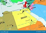 Egipto, El Cairo - Capital, Fijado En Mapa Político Stock de ...