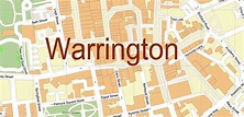 Warrington Area UK Map Vector City Plan High Detailed Street Map ...