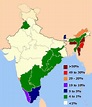 India religions Map - Maps of India