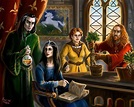 Godric Gryffindor Salazar Slytherin Rowena Ravenclaw And Helga Hufflepuff