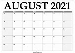 Printable August 2021 Calendar Templates 123calendars Com - Riset