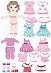 Brunette Girl Paper Doll with Clothing Set | Free Printable Papercraft ...